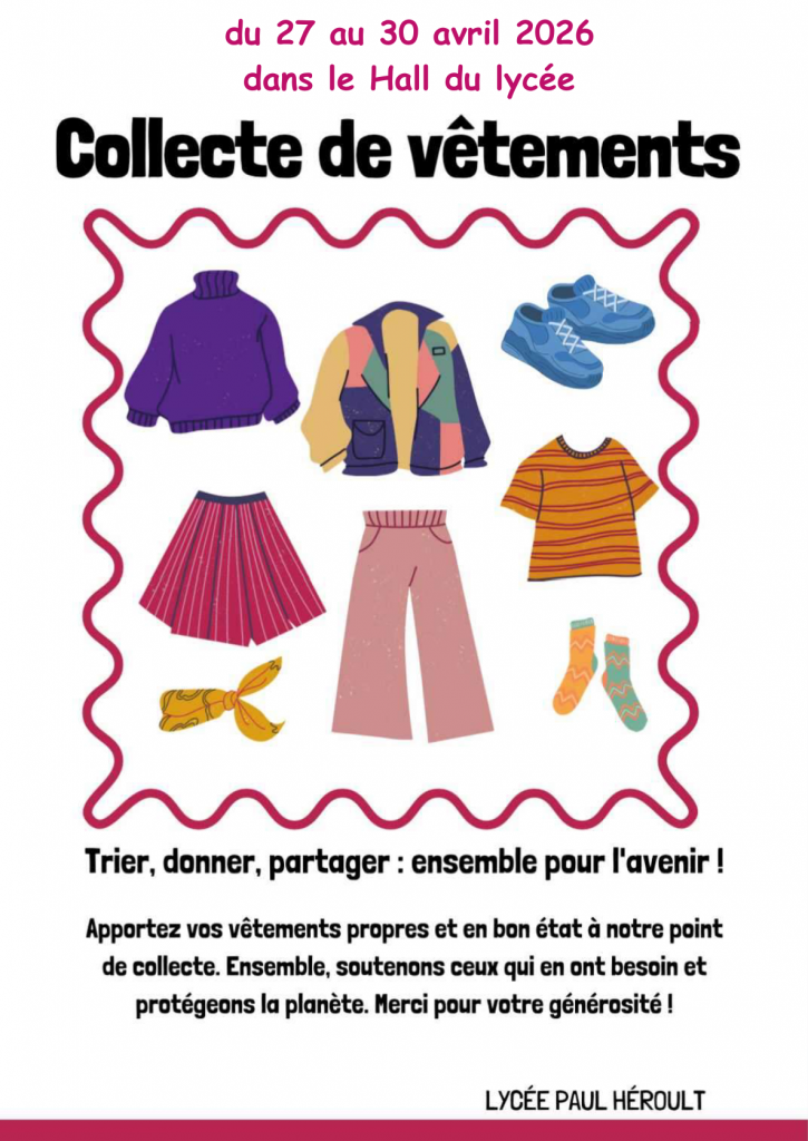 27-30 avril 2026 : collecte de vêtements 2