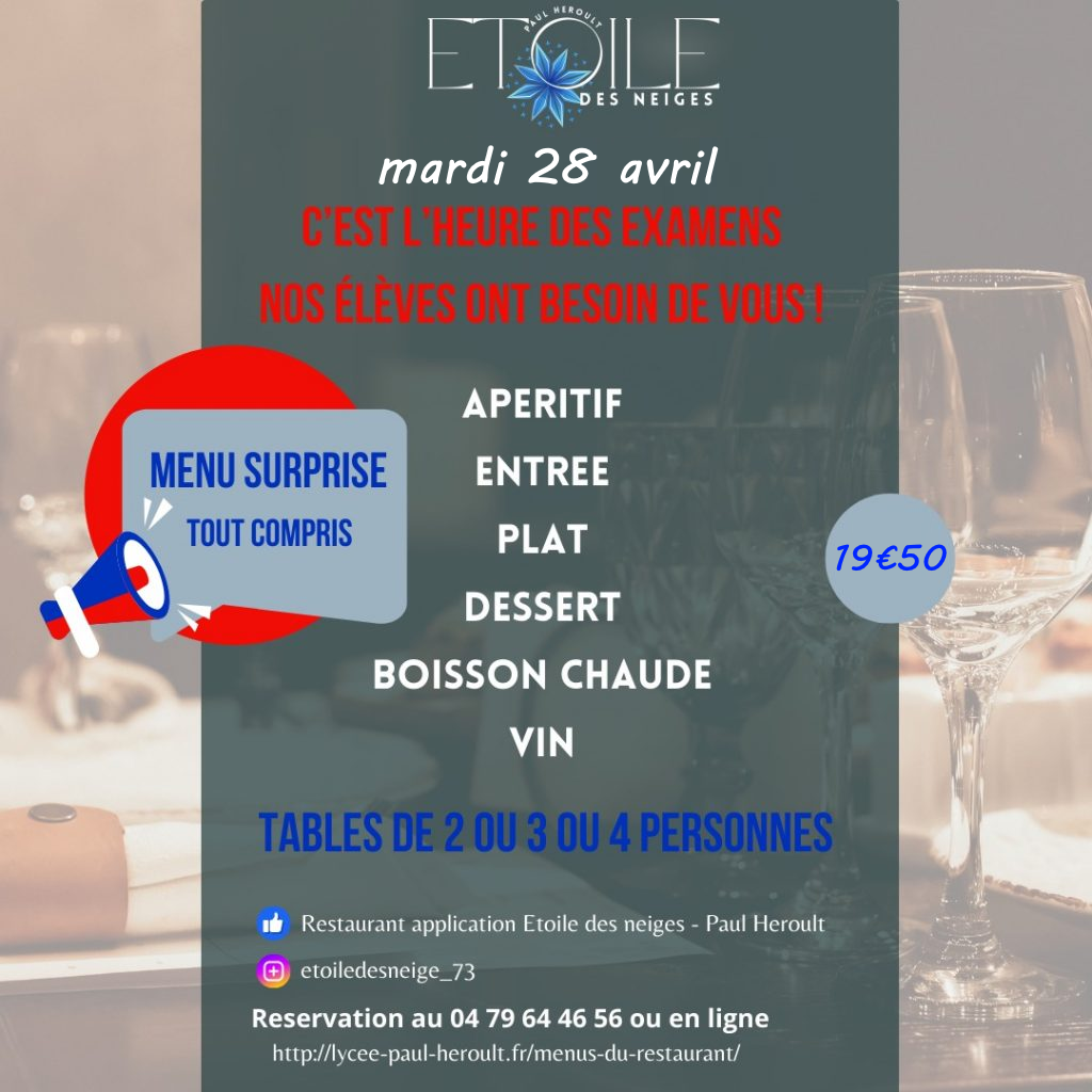Menu du 28 avril 2026